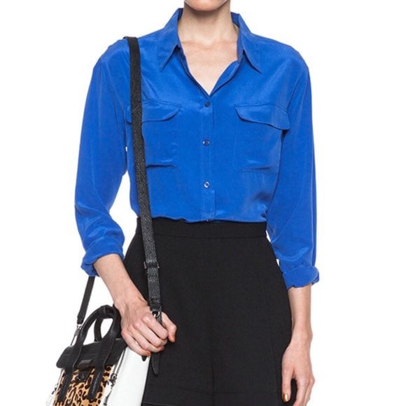 Equipment Blue Blouse sz M