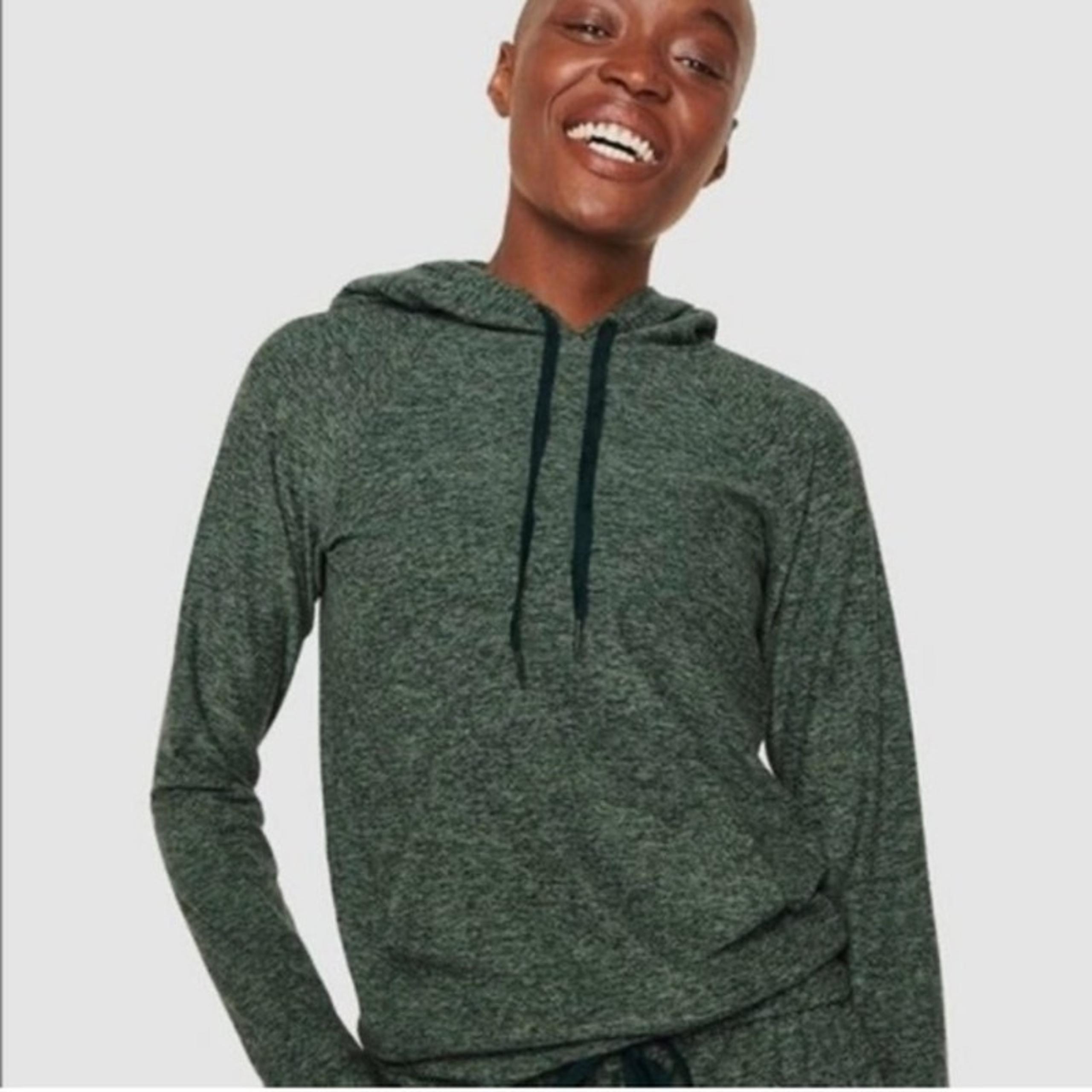 Outdoor Voices Cloudknit Long Sleeve Pullover Hoodie Hunter Green Womens Size XL