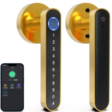 Smart Door Handle Lock, Fingerprint Door Knob Lock with Keypad Code