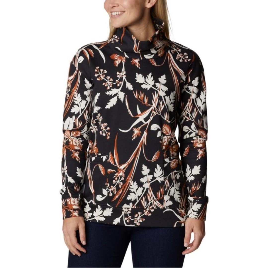 Columbia Women's Lodge Funnel Pullover Floral Print Sz. XL Fleece Lined - NWT