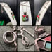 Vintage Sterling Multi-stone Mosaic Inlay Slider style pendant with chain