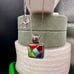 Vintage Sterling Multi-stone Mosaic Inlay Slider style pendant with chain