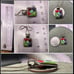 Vintage Sterling Multi-stone Mosaic Inlay Slider style pendant with chain