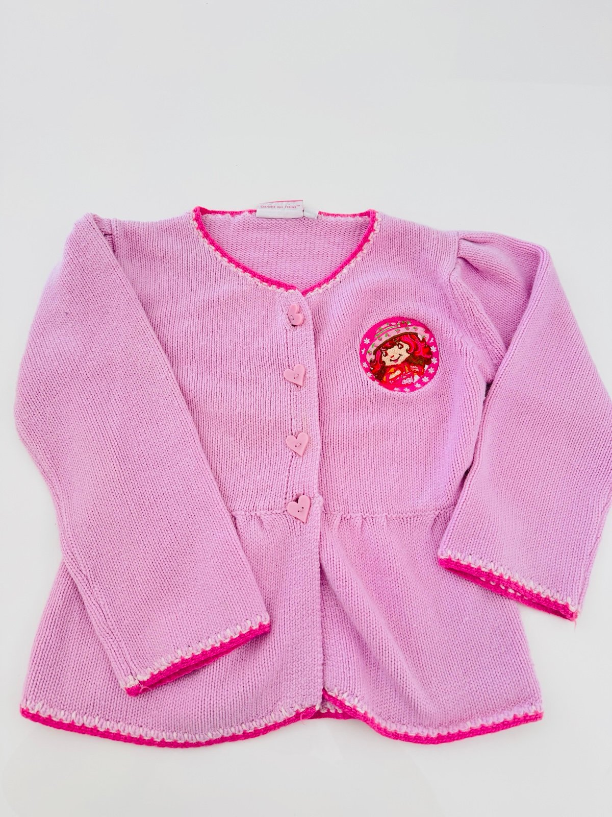 Y2K ✨ Strawberry Shortcake pink knit cardigan