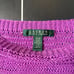 Lauren Ralph Lauren Medium Magenta 100% Linen 3/4 Sleeve Open Knit Mesh Top