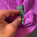 Lauren Ralph Lauren Medium Magenta 100% Linen 3/4 Sleeve Open Knit Mesh Top