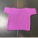 Lauren Ralph Lauren Medium Magenta 100% Linen 3/4 Sleeve Open Knit Mesh Top