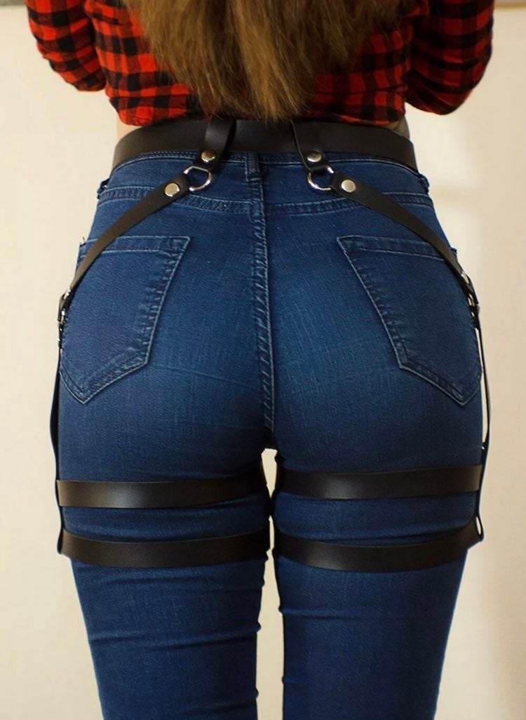Leather Body Harness WaistThigh Lingerie