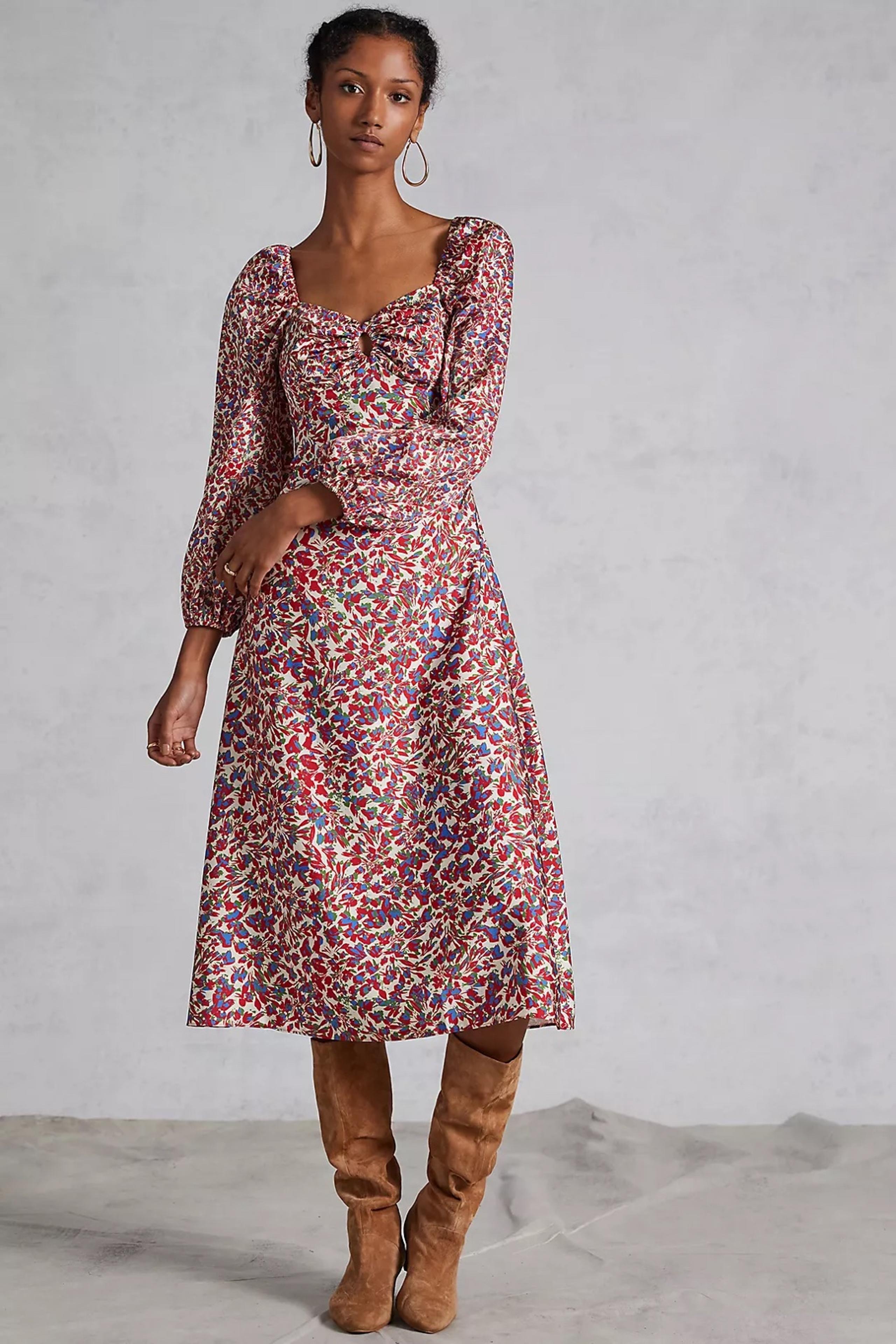 Sachin + Babi Multicolor Long Sleeve Dress Size 12 MSRP $230.00