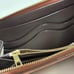 Lauren Ralph Lauren Wristlet Wallet Brown Croc Embossed Leather Zip Around