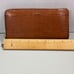 Lauren Ralph Lauren Wristlet Wallet Brown Croc Embossed Leather Zip Around
