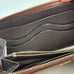 Lauren Ralph Lauren Wristlet Wallet Brown Croc Embossed Leather Zip Around