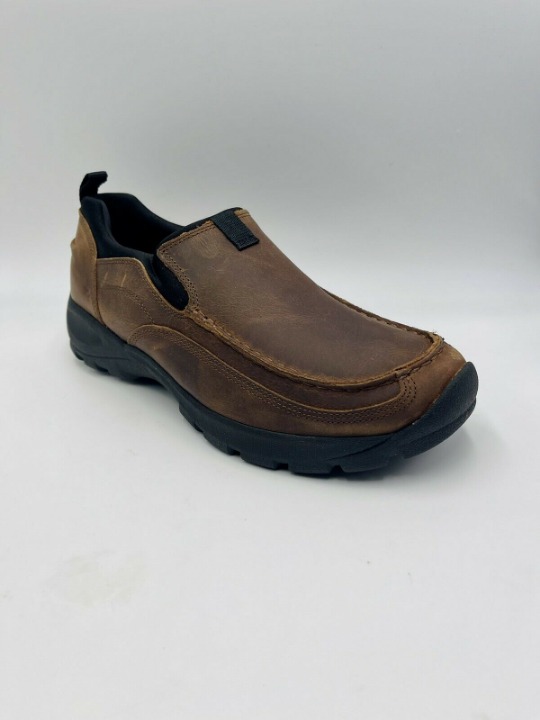 Lands End Men's Brown Leather Slip On Round Toe Comfort Loafers Shoes Size 8.5