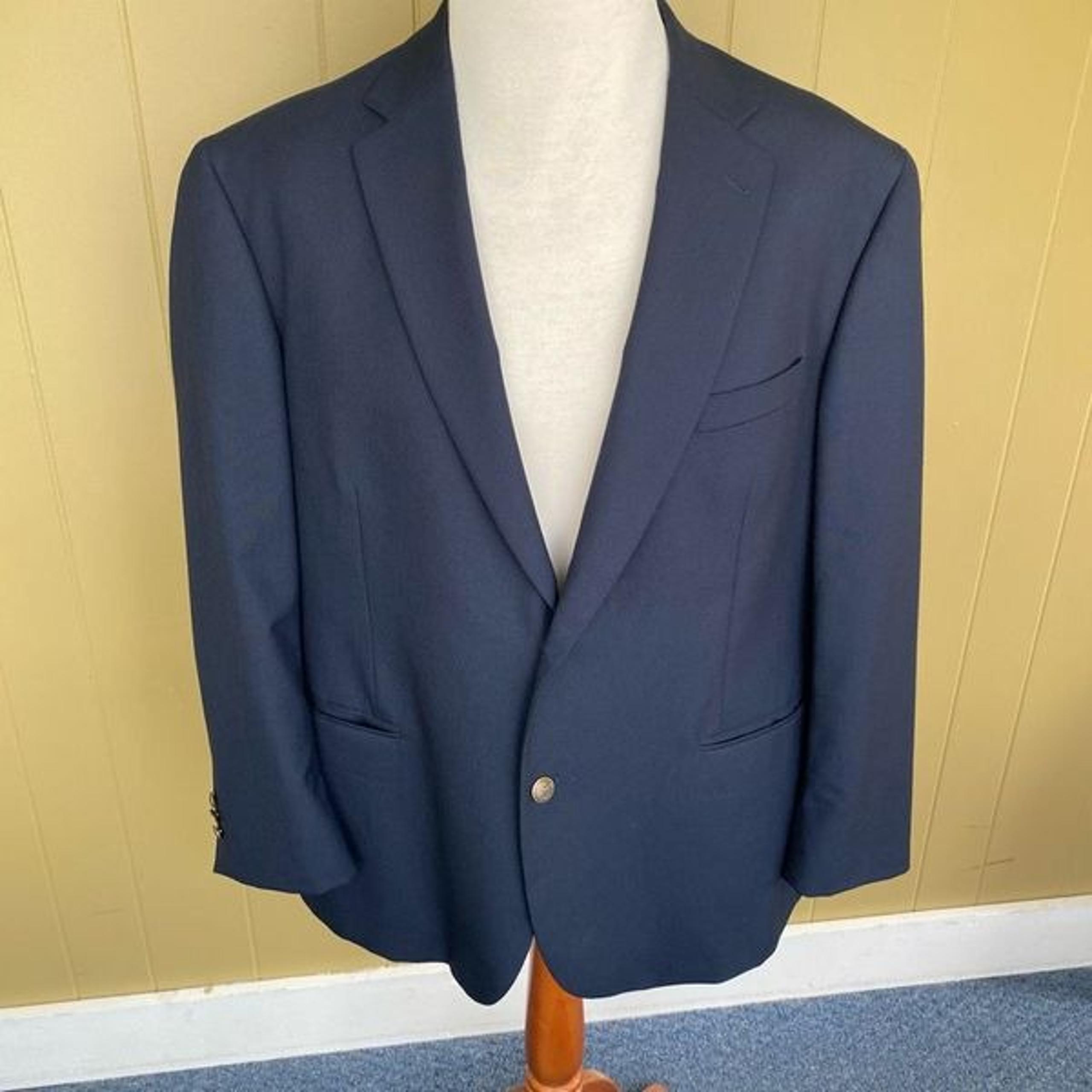 Dockers men 48R wool blend 2 button suit jacket/blazer navy blue
