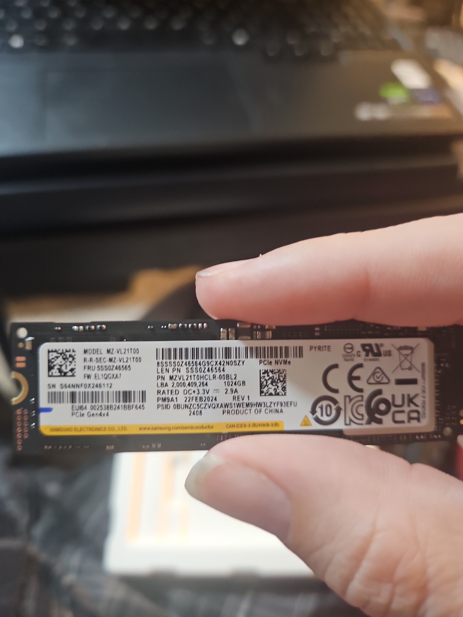 Samsung 1Tb ssd m.2 PCIe NVMe