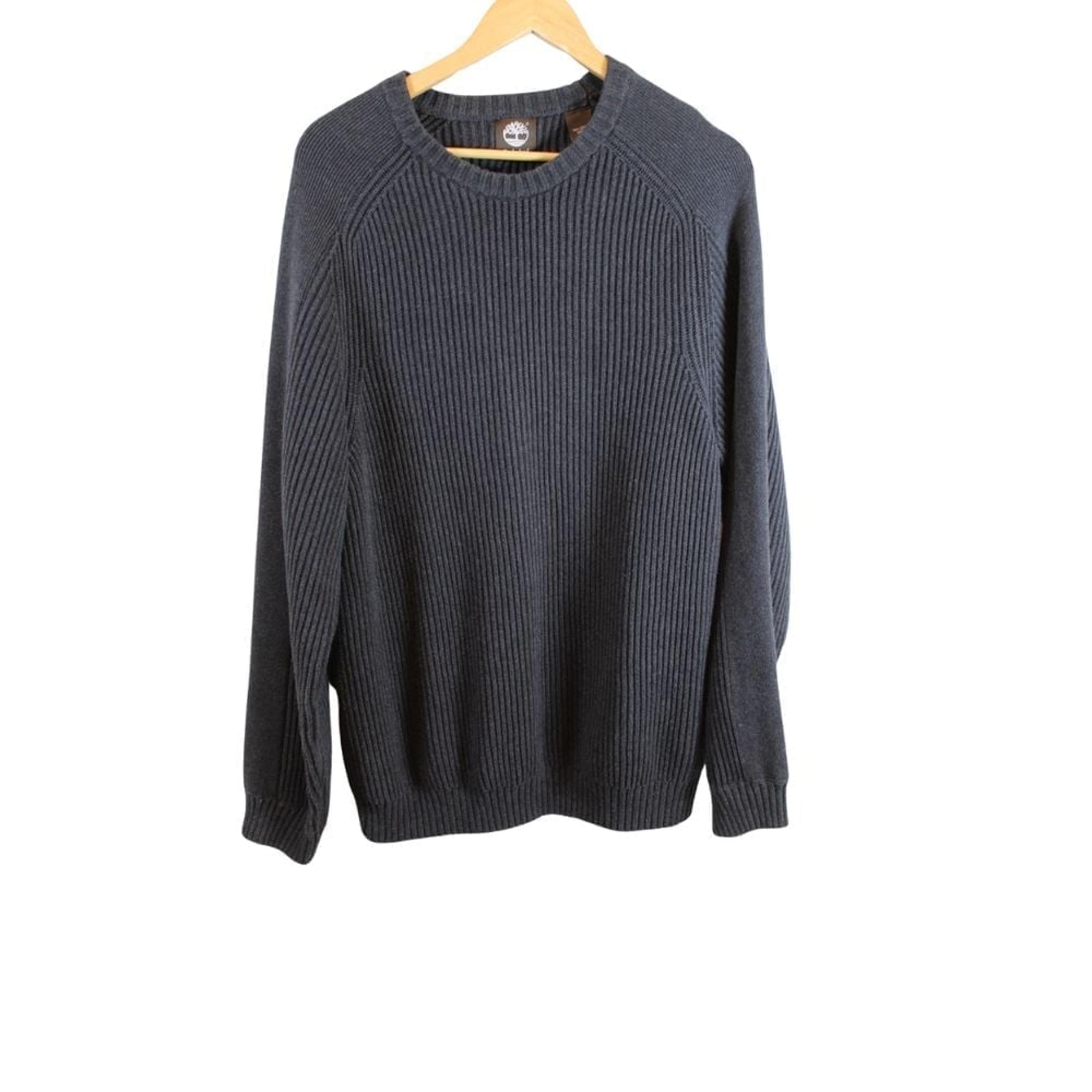 Timberland Blue Cable Knit Crew Neck Sweater Men's L