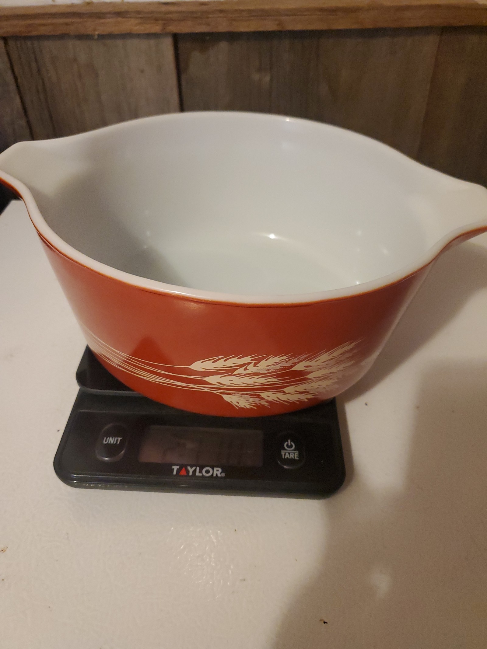 Pyrex harvest pattern casserole dish