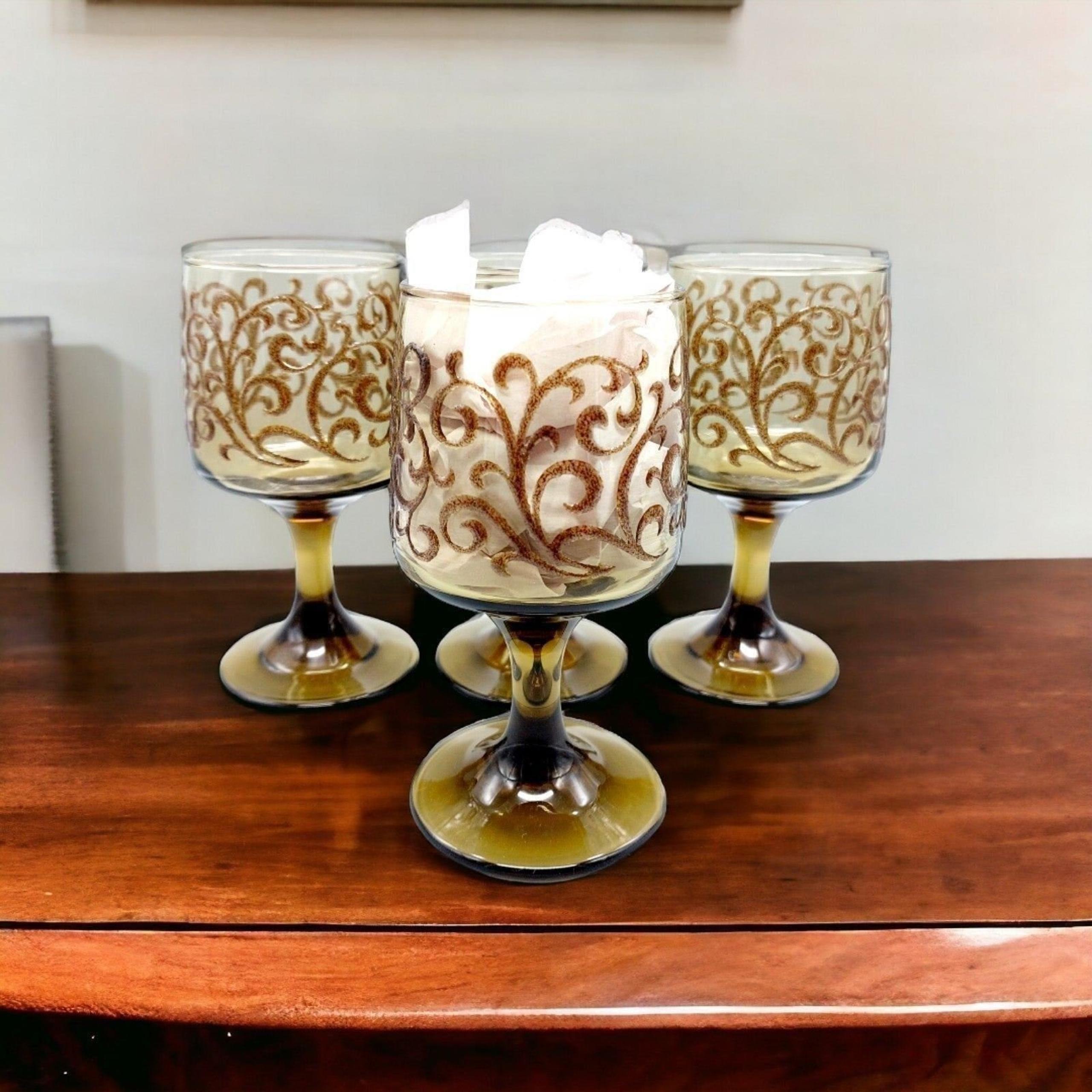 Set of 5 Libbey 1970's Wine Glasses