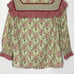 Cottagecore Prairie Skirt Set Ruffle Hem High Neck, Mauve and Sage Green Prairie