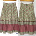 Cottagecore Prairie Skirt Set Ruffle Hem High Neck, Mauve and Sage Green Prairie
