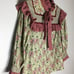 Cottagecore Prairie Skirt Set Ruffle Hem High Neck, Mauve and Sage Green Prairie