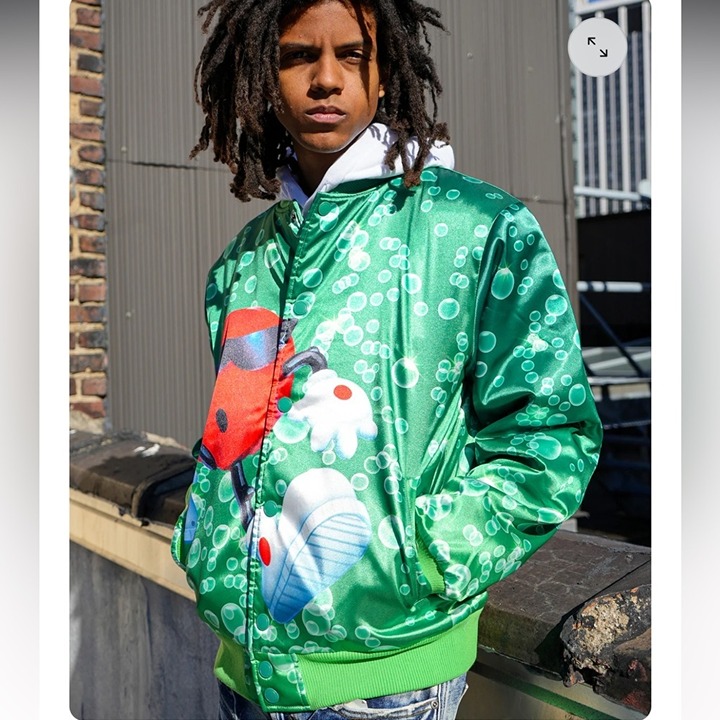 7UP DEKRYPTIC JACKET - GREEN SATIN FINISH 7UP® logo size S. New with tags!