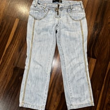 Y2K Style Just Cavalli Light Wash Denim Capri Length Low Rise Pants Waist 32
