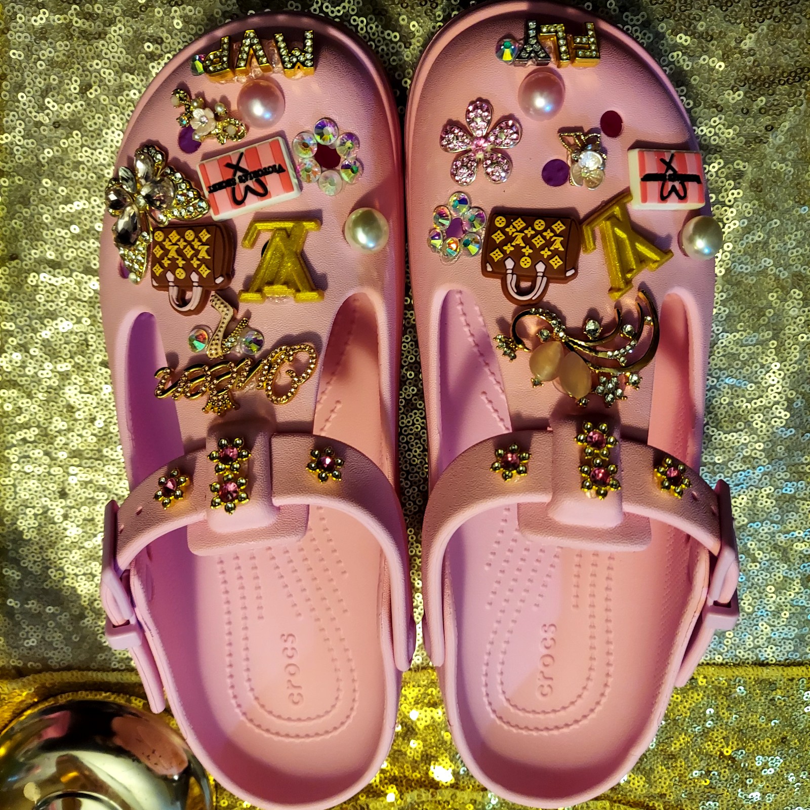 Various customized Crocs