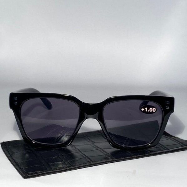 Reading Sunglasses Sun Readers 1.00 Chunky Black Frames NWT