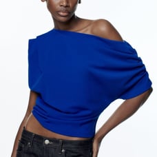 Zara offers the shoulder blue top
