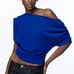 Zara offers the shoulder blue top