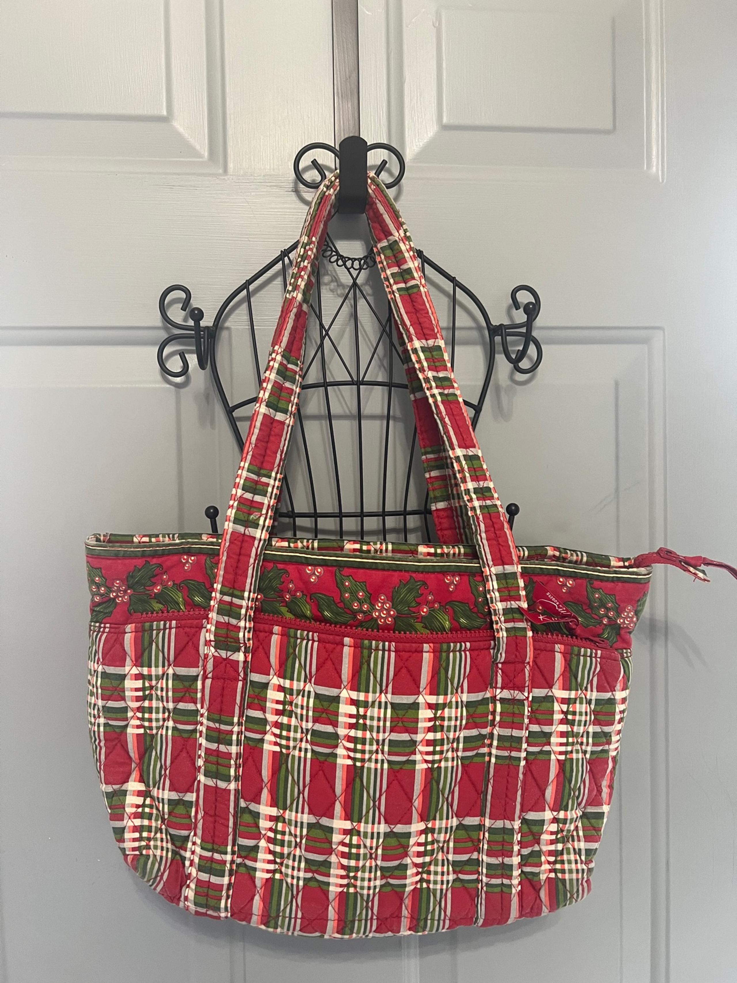 Kim Rogers Christmas Tote in Plaid Print