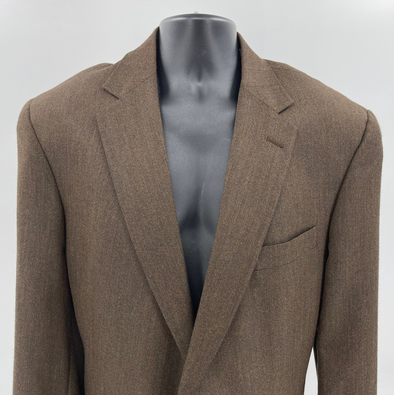 Hart Schaffner Marx Gold Trumpeter Worsted Spun Cashmere Sport Jacket 46R Brown