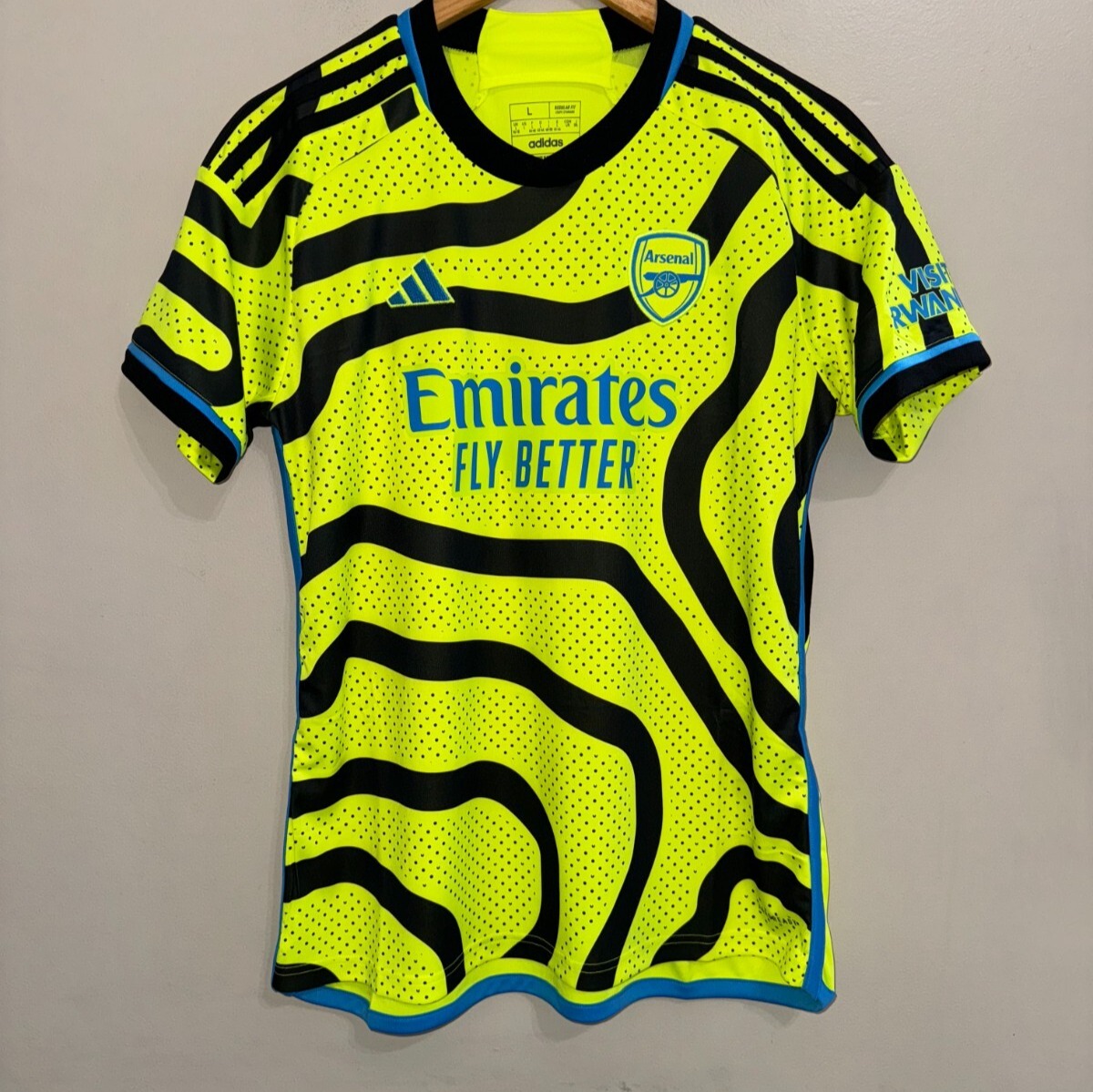 adidas Arsenal 23/24 Away Jersey Soccer Women's L Solar Bright Yellow HZ2104 NEW