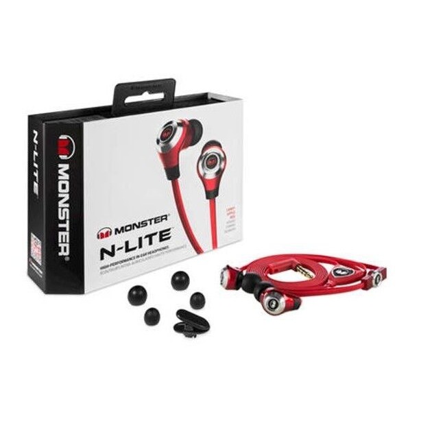 Monster N-Lite In-Ear Only Headphones - Red - Brand New In Sealed Box!