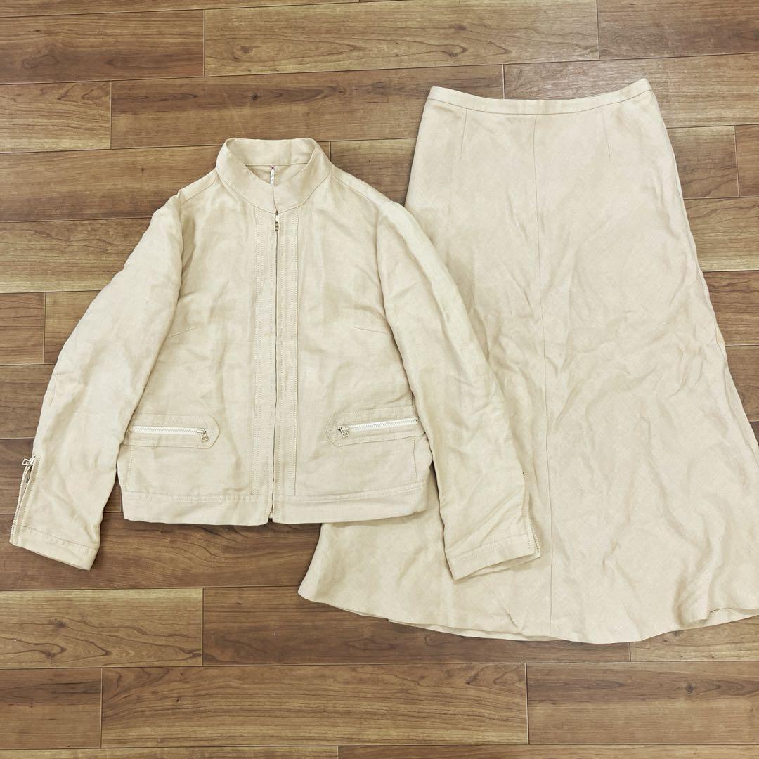 Burberry London Linen Rayon Suit Skirt ◇4
