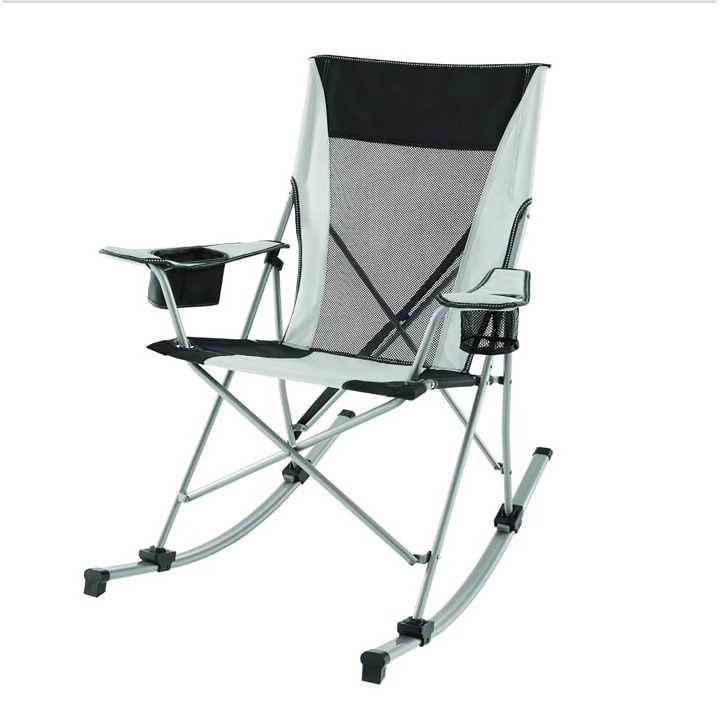 Outdoor removable stacking camping chair, gray and black-BE54FR