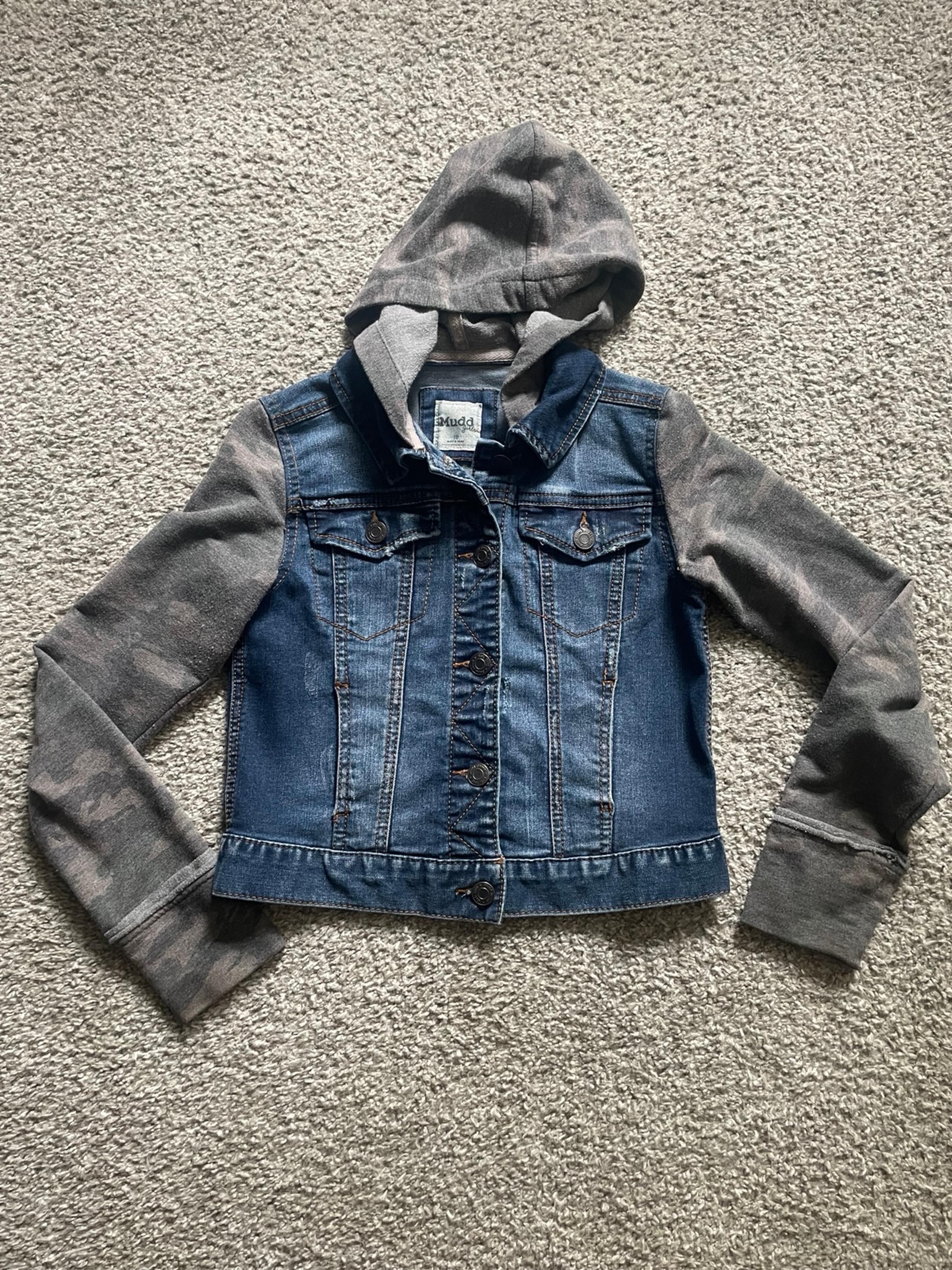 Mudd denim and camo jacket girls size 10