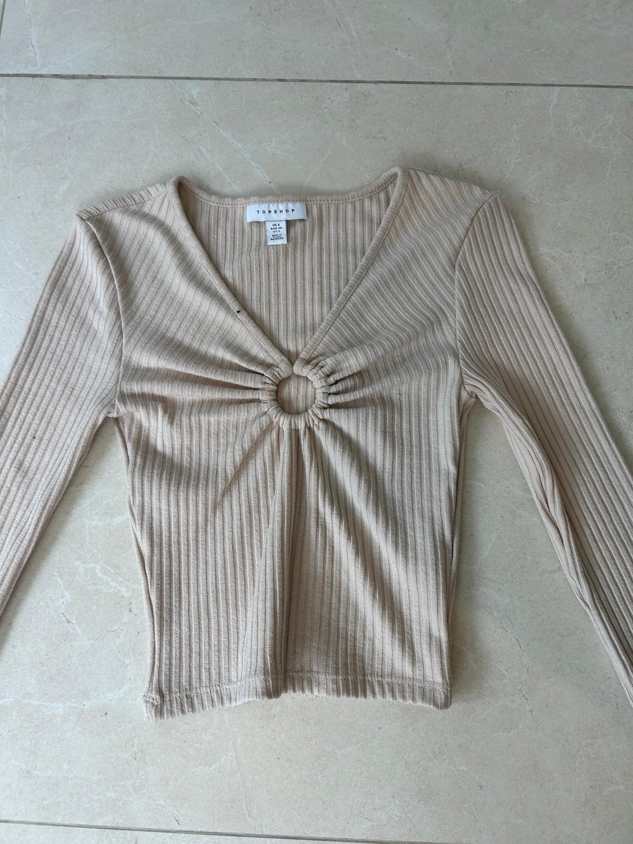 TopShop ribbed top nude color