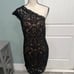 Tadashi Shoji One Shoulder Corded lace cocktail dress size 16