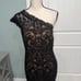 Tadashi Shoji One Shoulder Corded lace cocktail dress size 16