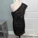 Tadashi Shoji One Shoulder Corded lace cocktail dress size 16