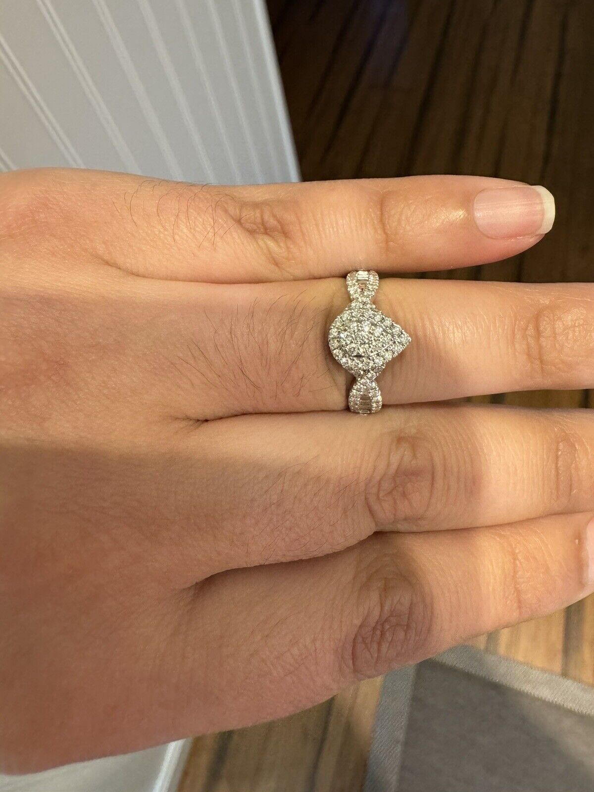 14k White Gold .75 ctw Diamond Ring - Size 7