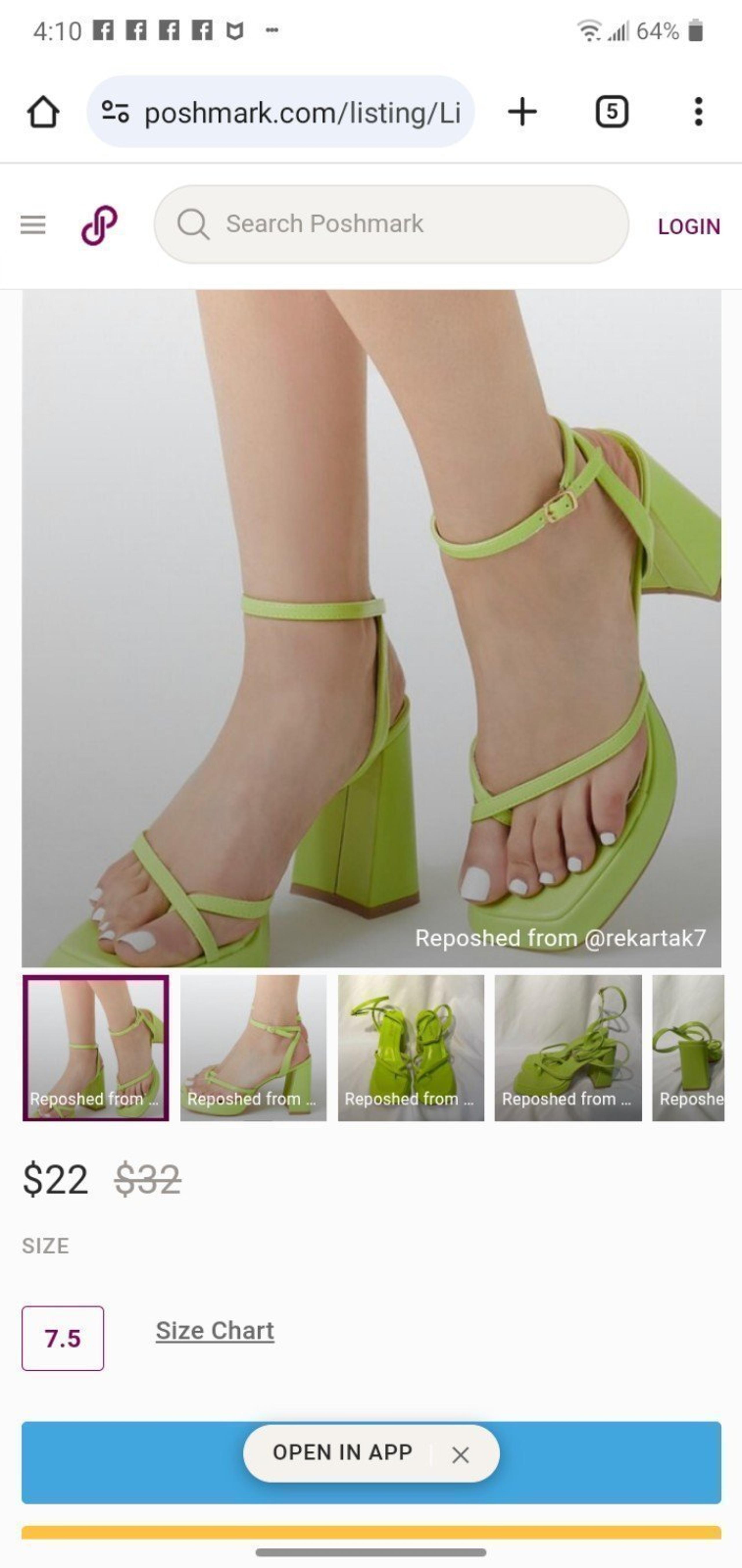 Women's Liliana Lime Green Chunky Block Heel Sandals Size 6.5/37 (VGUC/EUC!)