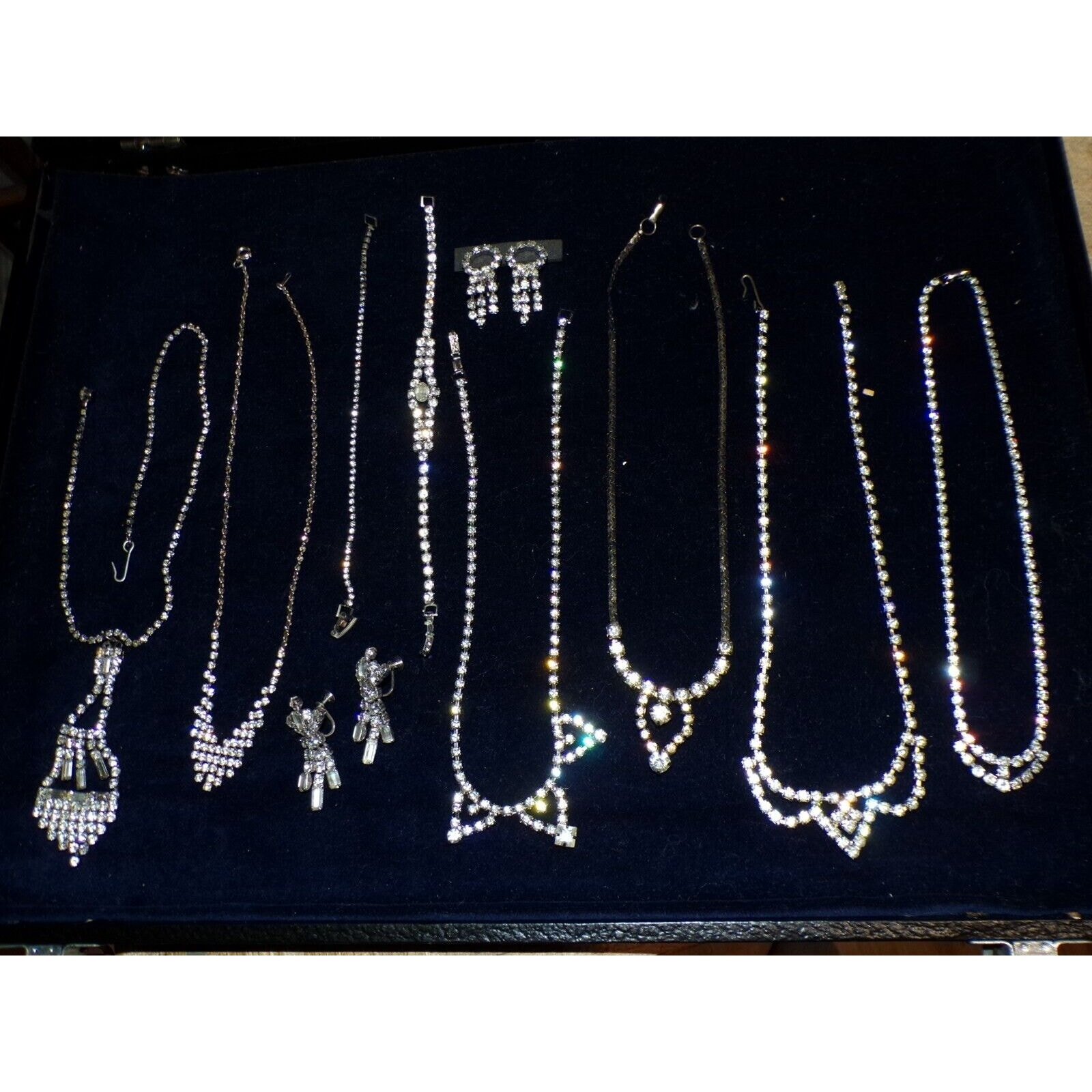 Rhinestone Jewelry Lot Necklace Bracelet Earrings (354w)