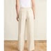 Faherty Monterey 100% Linen Elastic Waist Wide-Leg Natural Bombay Stripe Pants M
