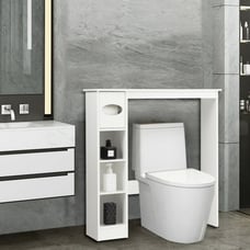 Storage Cabinet Bathroom Space White