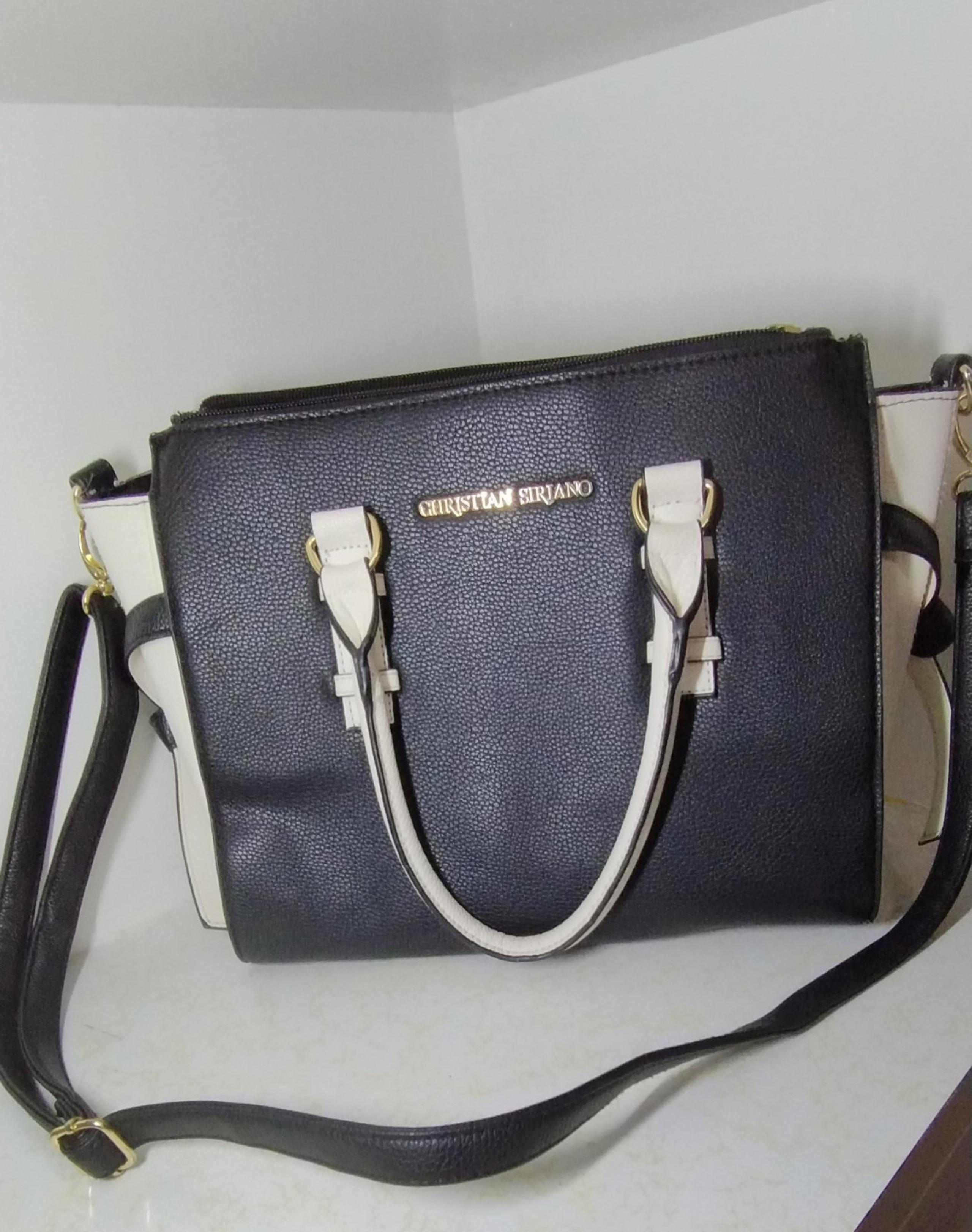 Christian Siriano Shoulder Tote Handbag Black and White