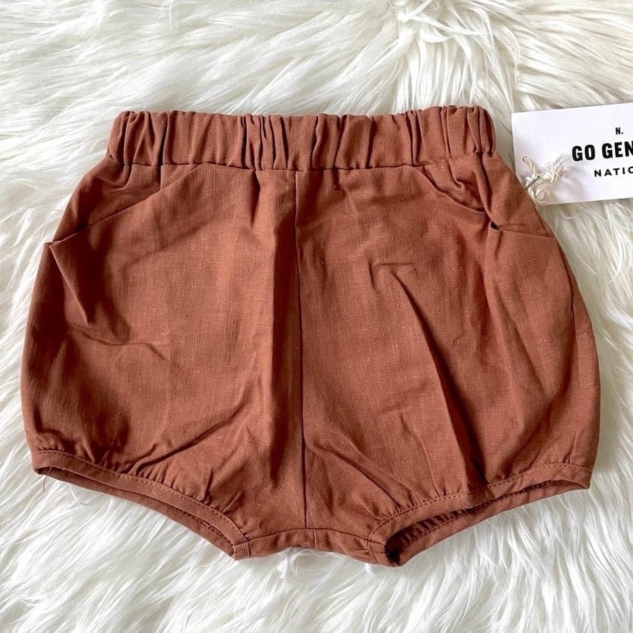 Go Gently Nation Toddler Organic Woven Shorts in Adobe 2T