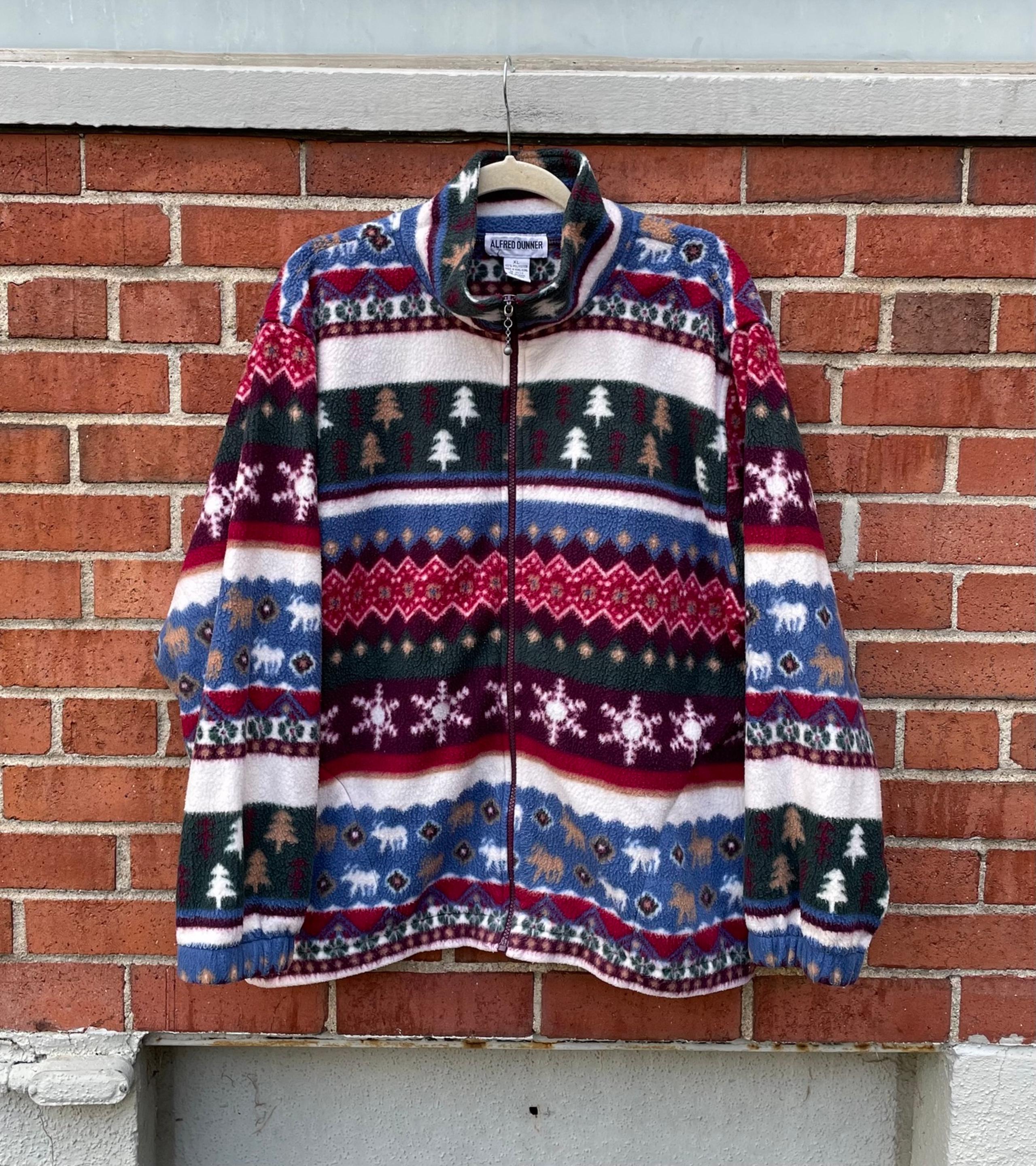 Vintage 90s Christmas Design Fuzzy Fleece Alfred Dunner Women’s Size XL
